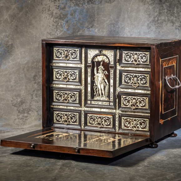 17th century ebony marquetry cabinet