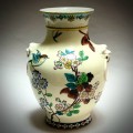 Vase décor fleurs signé Théodore Deck (1823-1891)