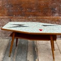 Table basse vintage mosaïque années 1960