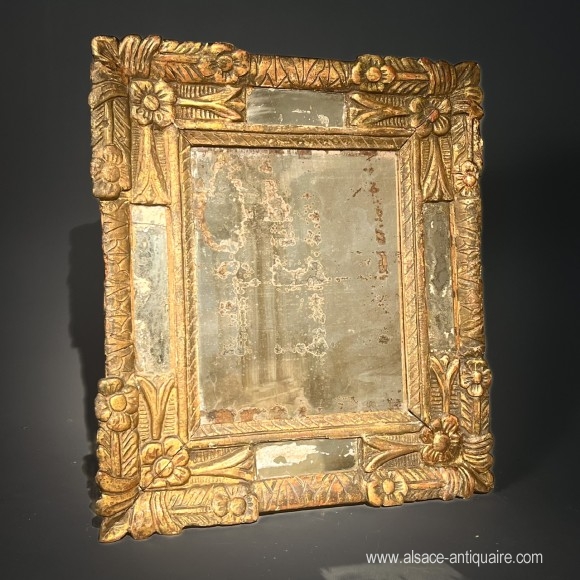 18th century gilded wood beaded mirror