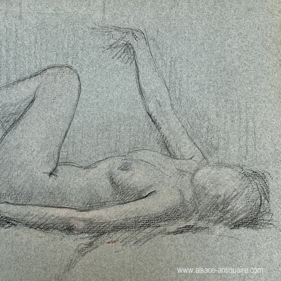 Drawing - Nude study Many Benner