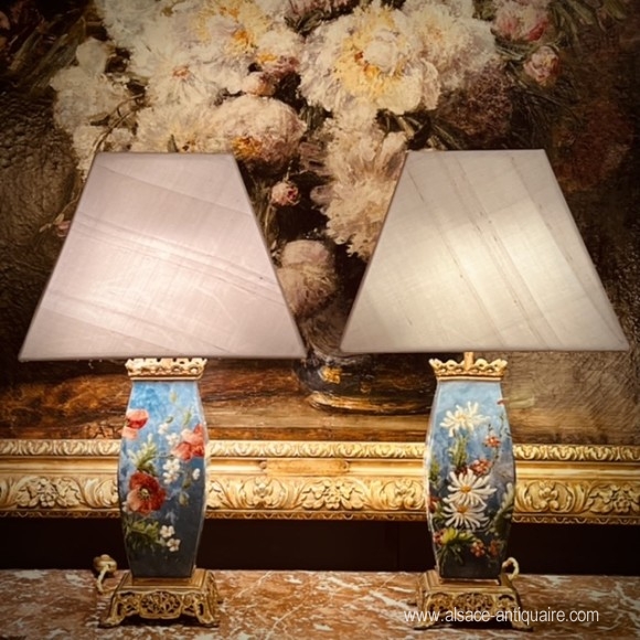 Pair Of XIXth Vases Mounted In Lamps