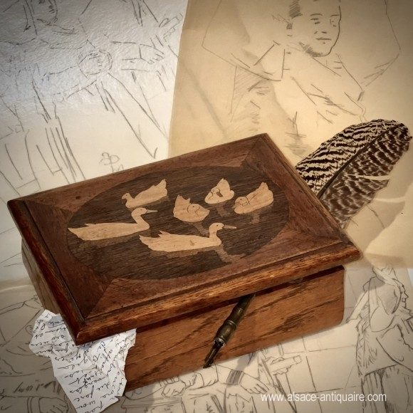 Box C. Spindler marquetry with ducks