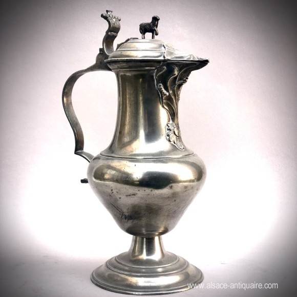 18th century pewter rockery pitcher