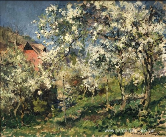 Verger de la ferme au printemps - Lucien Haffen