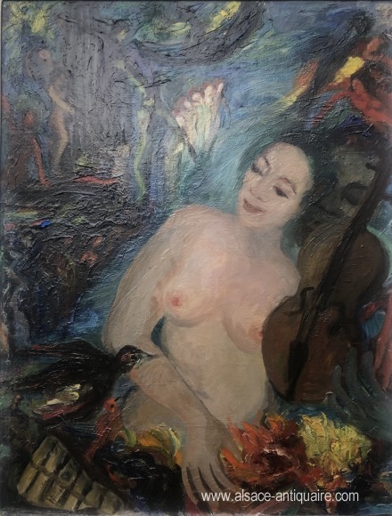 Violoniste  Fleurs et Oiseaux - Nelly Stulz