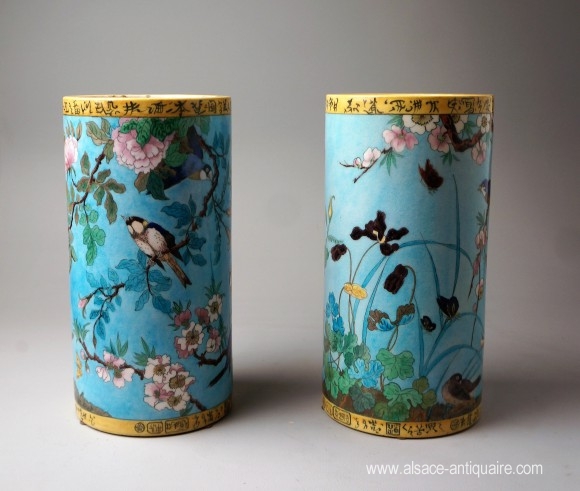 PAIRE DE VASES JAPONISANT THEODORE DECK 1823-1891