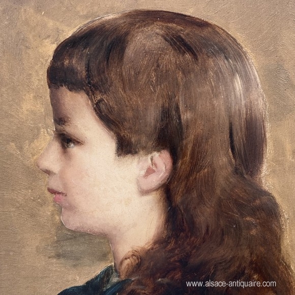 Portrait de jeune fille signé Jean Benner 