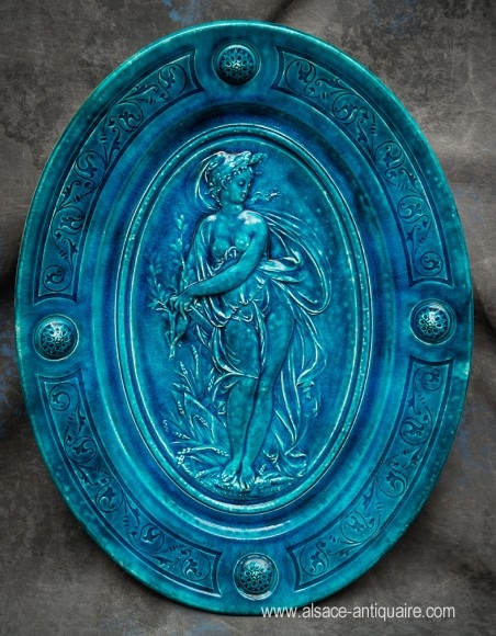 GRAND PLAT OVALE SIGNE THEODORE DECK ET CARRIER