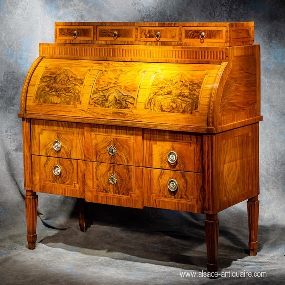 Bureau Secrétaire à Cylindre Alsace Louis XVI