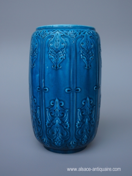 VASE BLEU DECK SIGNE