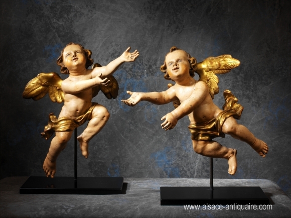 Anges bois sculpté XVIII eme