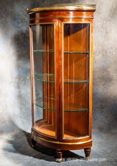 Vitrine galbée verres bombés  style Directoire XIX