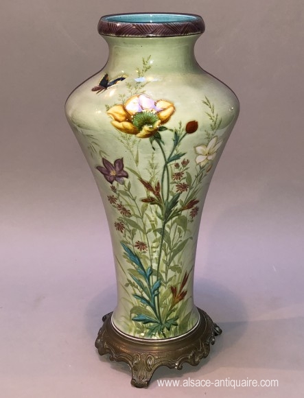 Vase décor japonisant Théodore Deck